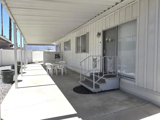 Concrete Patio with Shade Awning