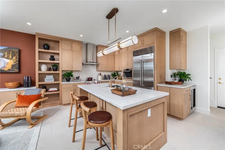 Large kitchen island in Model Home
