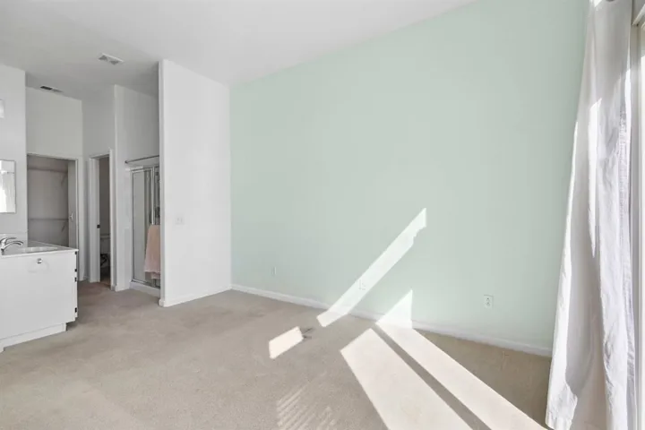 Interior space with light carpet