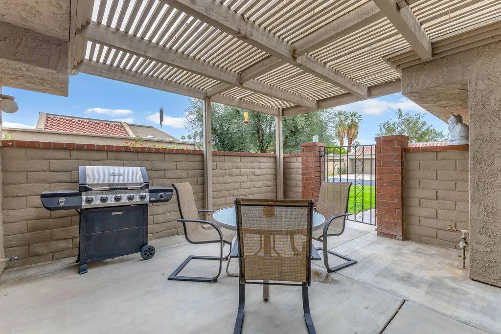 Shaded east-facing outdoor space