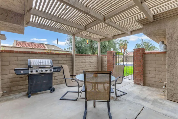 Shaded east-facing outdoor space