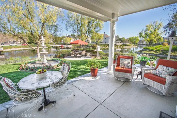 Beautiful covered patio overlooking the lake