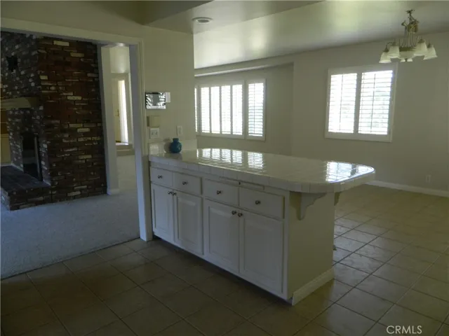 Kitchen open to Living and Family Rooms