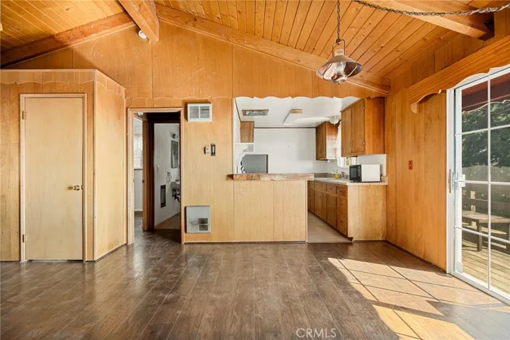Kitchen open to living room