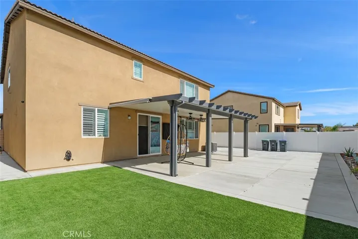 Full view of the backyard .