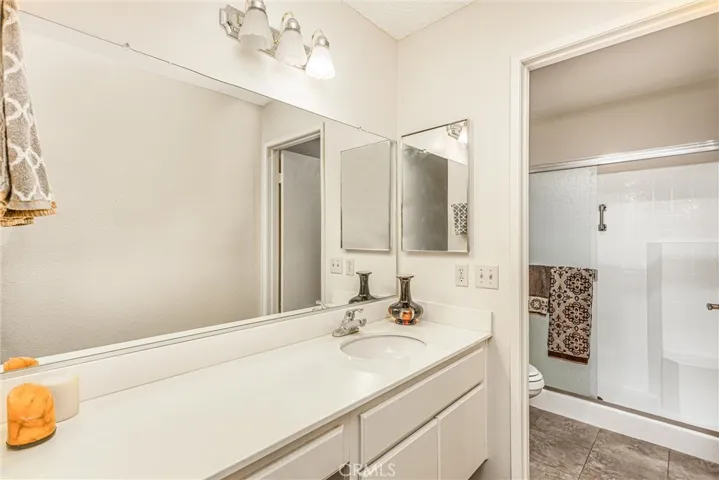 Master bathroom with large walk in shower