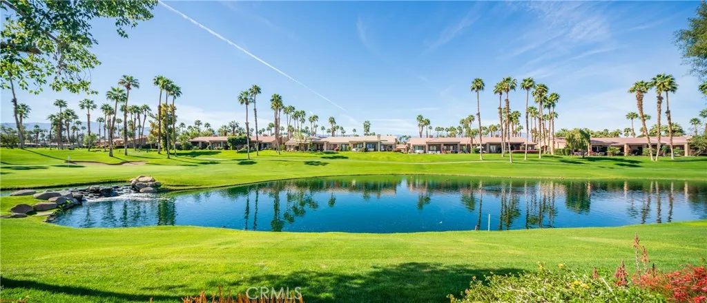 Golf Course Patio faces Southwest over a large water feature
