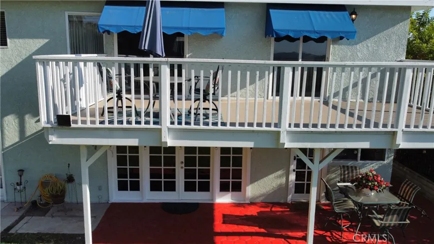 Balcony with blue canapy!