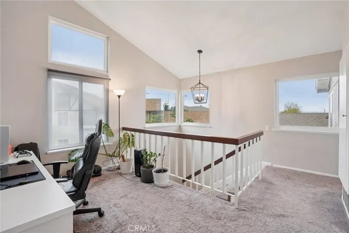 stairway and upstairs office.
