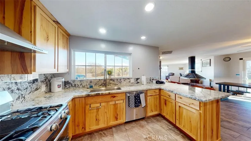 Kitchen looking towards dining area and living room