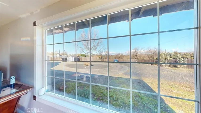 Looking out living room window