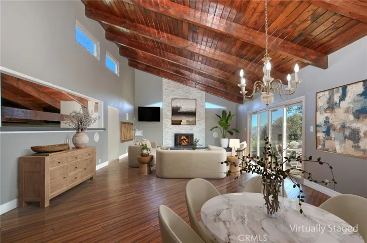 Staged living and dining room