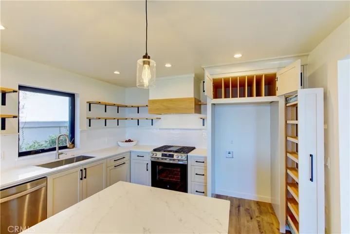 kitchen view of custom-built refrigerator