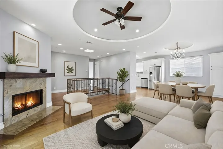Virtually staged living room