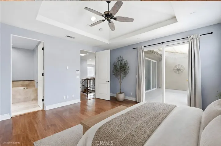 Virtually staged primary suite