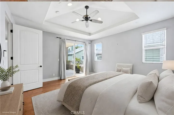Virtually staged primary suite