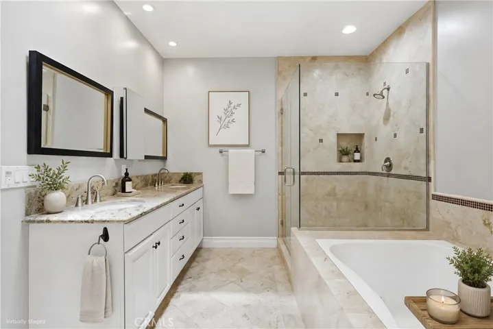 Virtually staged primary bath