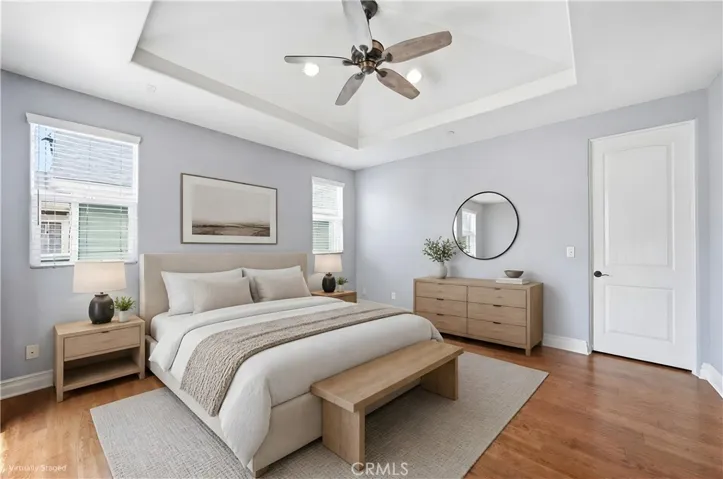 Virtually staged primary suite