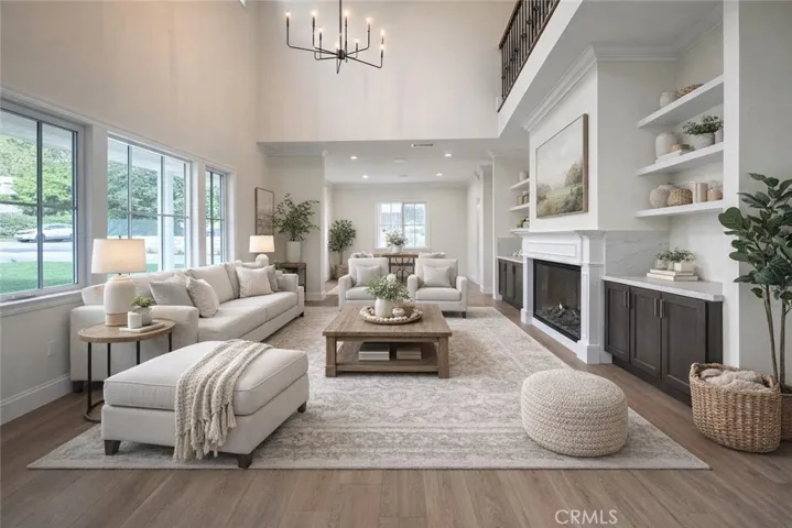 Living room is digitally staged