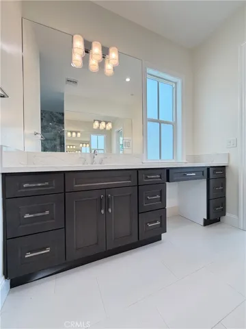 Master shower, free standing tub and toilet