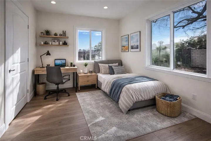 ADU master bedroom is digitally staged