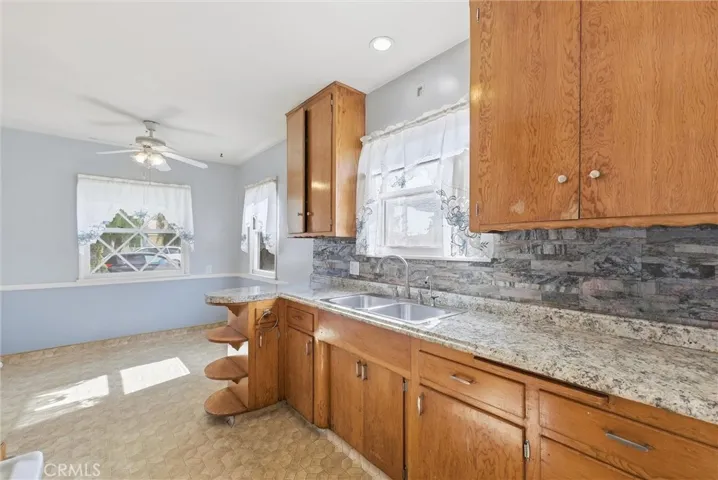 Light-filled kitchen with breakfast nook.