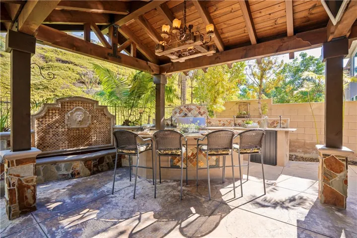 View of the Outdoor Pergola entertaining area.
