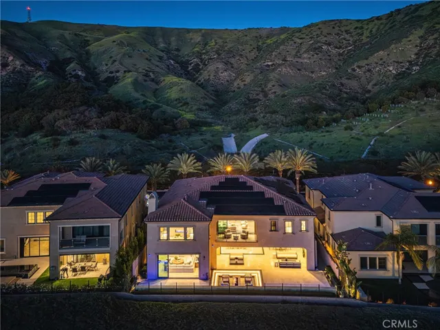 Rear of home at dusk