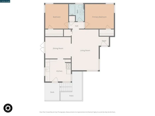 Main Level - 2 Bedrooms and 1 Bath
