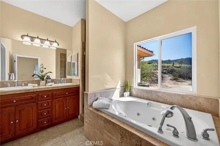 39475 Bruce Ln primary bathroom with  dual-sink vanity with ample counter space.