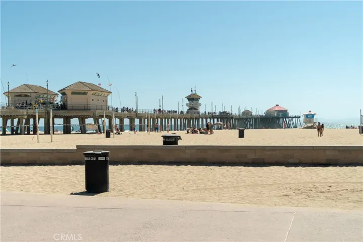 Iconic Huntington Beach Pier on a beautiful Southern California day.