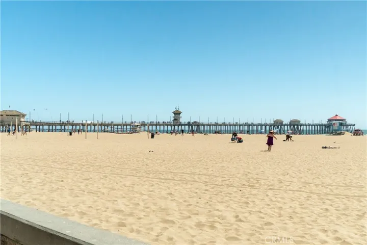 Vibrant Downtown Huntington Beach with shops, restaurants, and beach access.