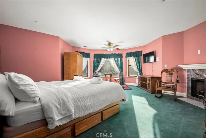 Bedroom with Fireplace and Mountain View/Second Floor
