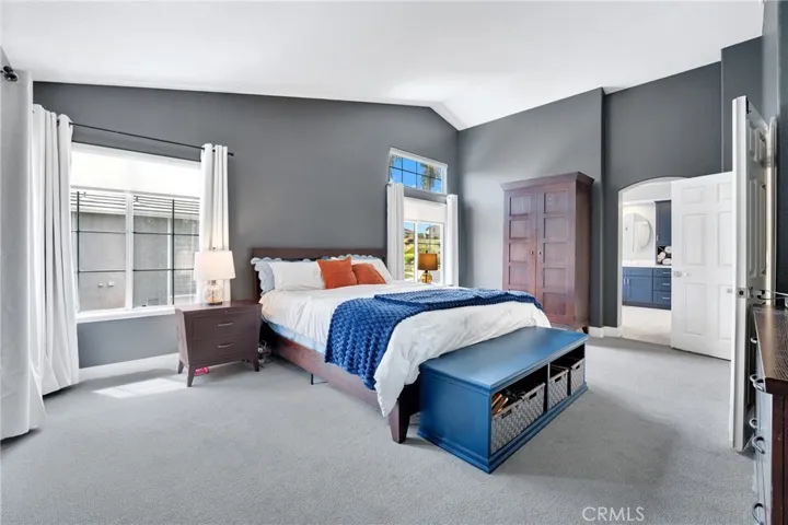 Master suite with new custom blinds