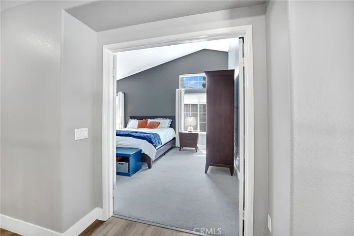 Master bedroom with double door entry