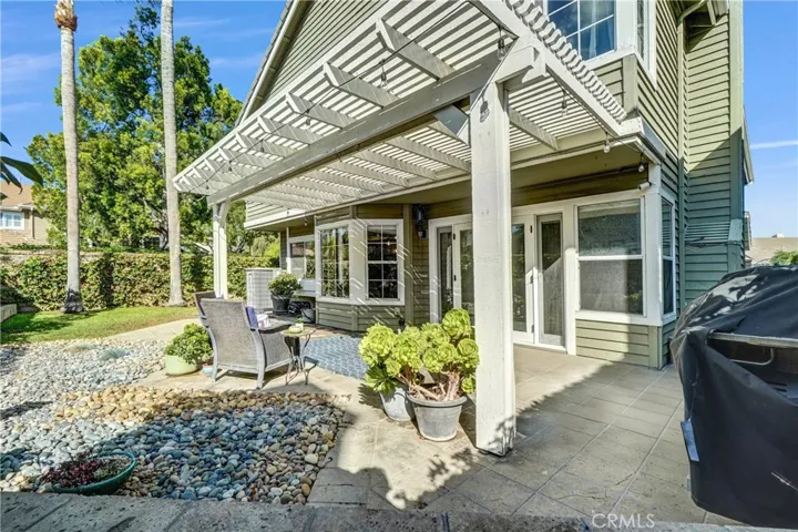 Backyard with covered patio