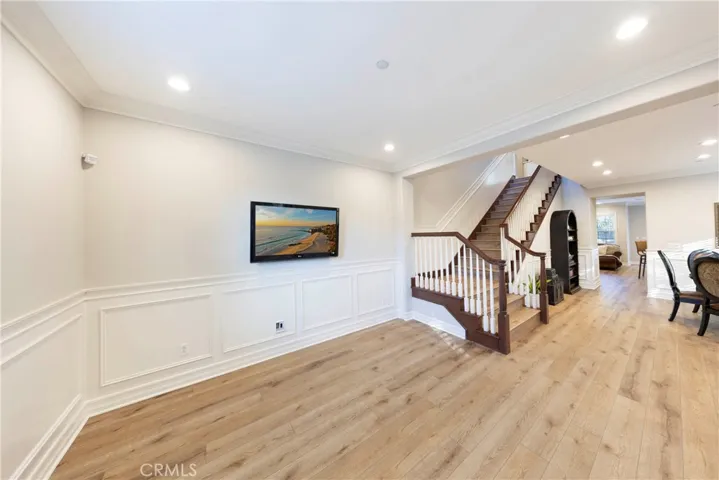 Downstairs living room adjacent to dining room