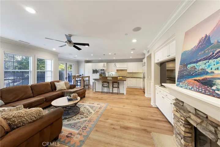 Family room adjacent to kitchen