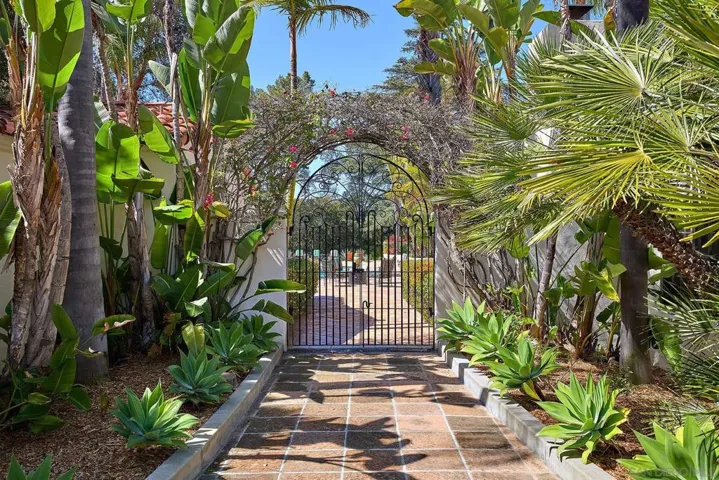 Entry to the pool and patio retreat.