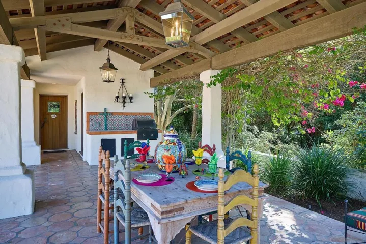 Patio and BBQ dining and access to the cabana pool house.