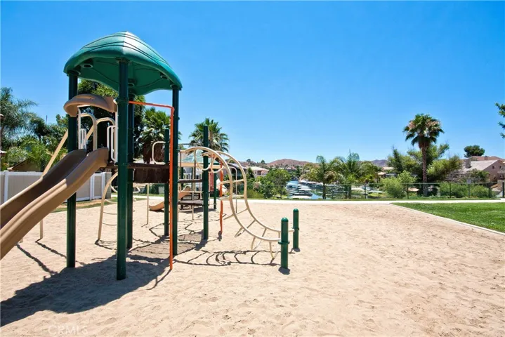 Community park with play area and open space for residents and guests