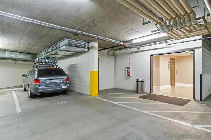 Dedicated parking spot close to the elevator.