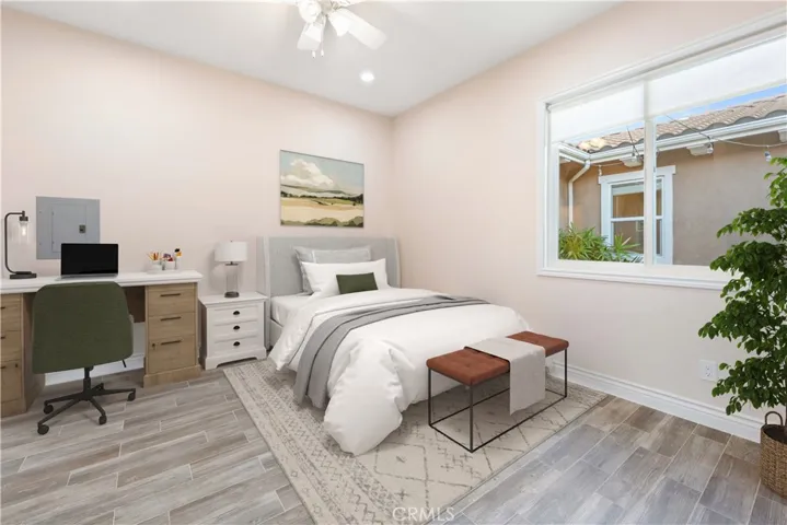 ADU bedroom area. Virtually staged.
