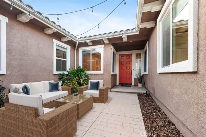 Front gated Courtyard is virtually staged