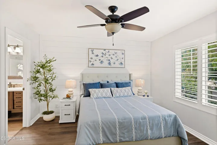 Primary bed from closet