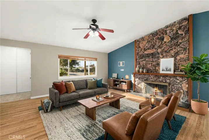 Virtually staged living room