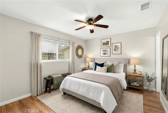 Virtually staged primary room