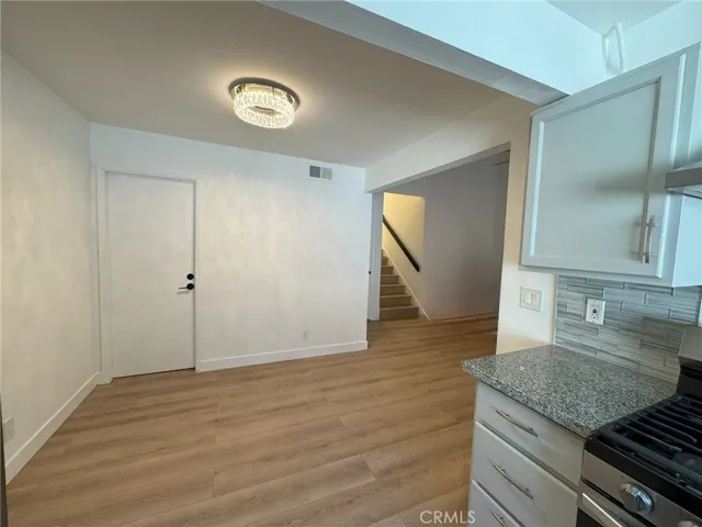 Garage door off dining area