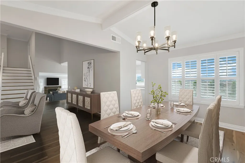 virtually staged formal dining room