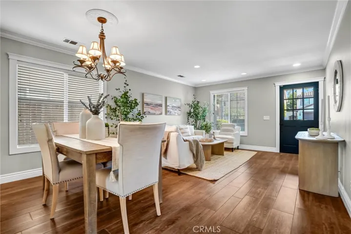 Dedicated dining space overlooking the front yard with convenient access to the living room